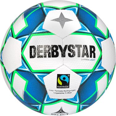 Дитячий футбольний м'яч Derbystar Gamma Light V22, розмір 4, біло-синьо-зелений