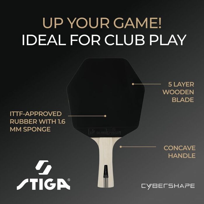 Стіга Cybershape Hobby - ракетка для настільного тенісу, легка у використанні, для початківців та гравців клубного рівня