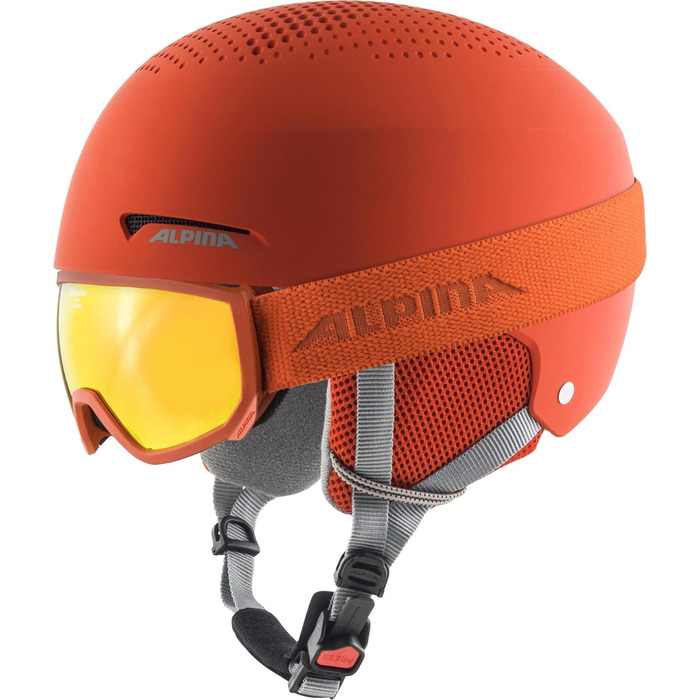 ALPINA ZUPO SET (SCARABEO JR) — Набір лижного шолома та маски для дорослих, помаранчевий матовий, 51-55 см, преміум-якість, захист, Alpina