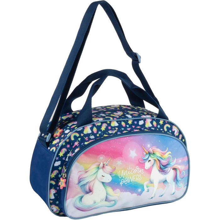 Спортивна сумка Goldkids для дітей (дівчаток та хлопчиків) з мотивом футболу та єдинорога - сумка для плавання з посиленим дном, 40 x 22 x 20 см