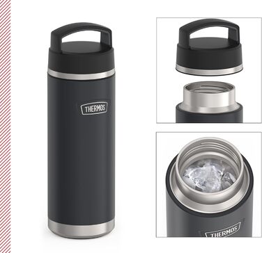 Термос-бутилка THERMOS ICON 710 мл, нержавіюча сталь, ізольована, темно-сіра, зберігає тепло 18 годин, холод 24 години, герметична, BPA-free, підходить для миття в посудомийній машині
