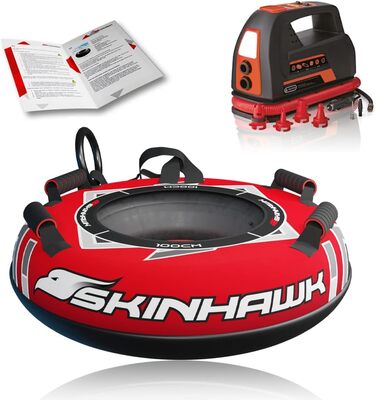 Сноутюбінг SKINHAWK Profi 100 см червоний з електричною насосом 100 PSI – надувний тюбінг-санки для катання