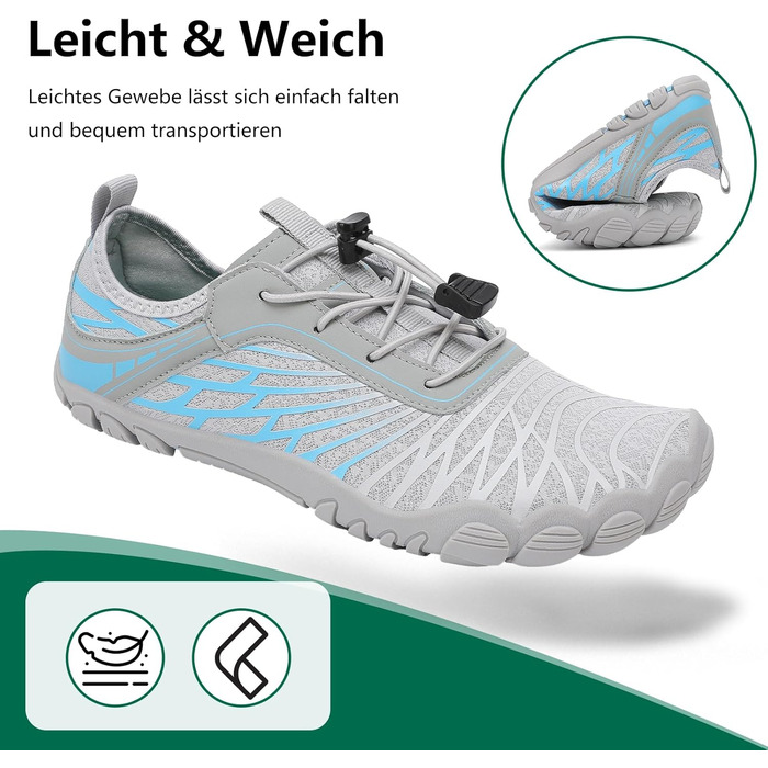 Жіночі шкарпетки-сліпони SAGUARO: легкі, дихаючі, швидко сохнуть, широка носова частина, розмір 35-43, сірий колір