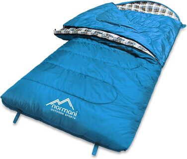 Сплячий мішок Normani Antarctica 4-в-1 для екстремальних умов, 220x90 см, Nylon Rip-Stop, Hollow Fiber 500+250 г/м², блакитний, ліворуч