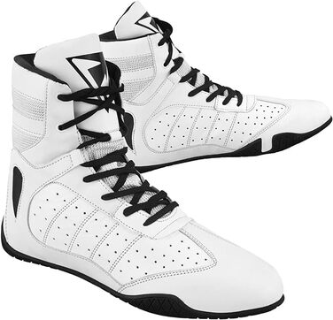 Боксерські рукавички для чоловіків, Муай Тай, кікбоксинг, спаринги, підлітки, боксери, тренери, бойові мистецтва, дихаючі, бодібілдинг, розмір 38-47 (41 EU, білий)