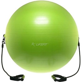 Гімнастичний м'яч Lifefit Balance 55 см з еспандерами, світло-зелений