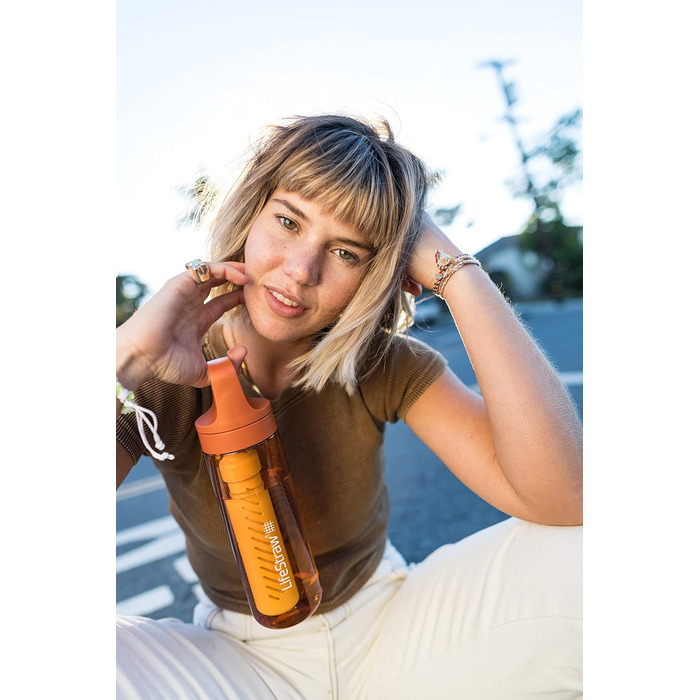 Пляшка з фільтром LifeStraw Go, без BPA, для подорожей і щоденного використання, очищає від бактерій, паразитів, мікропластику, покращує смак