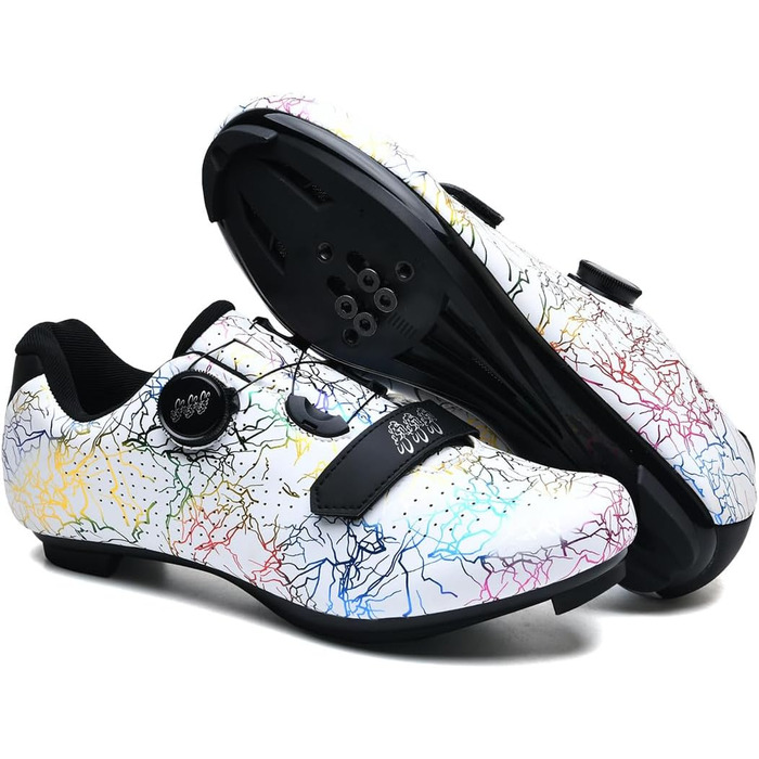 Велотуфлі для чоловіків та жінок SPD/SPD-SL: гоночні, MTB, комфортні, дихаючі, для катання на велосипеді (білі, 42 EU)