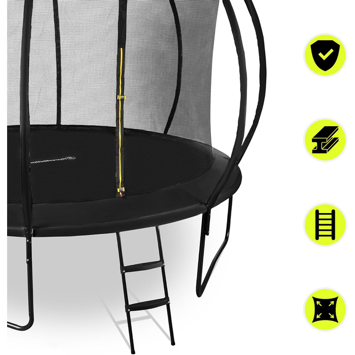 Батут гірчатий Hypermotion Outdoor для дітей 244/305/366/430/487 см - швидковисихаючий, водостійкий, Ø 366 см