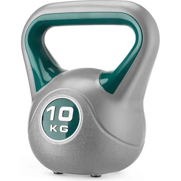 Гиря Gymtek 10 кг для кросфіту та фітнесу, ергономічна ручка, темно-зелена, для силових тренувань вдома та в залі