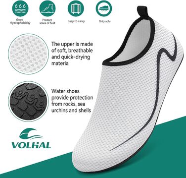 Чоботи для плавання та водних видів спорту: легкі, швидковисихаючі, з антиковзким покриттям (42 EU, білий)