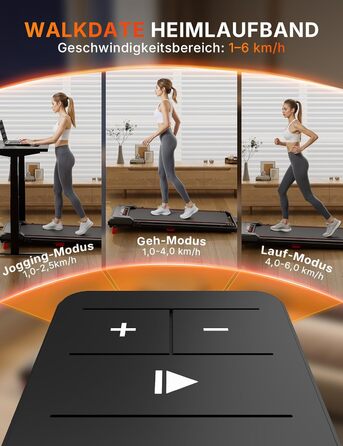 Біговий доріжки з нахилом 5%, компактний під стіл для дому та офісу, портативна бігова машина з LED дисплеєм, пульт дистанційного керування, вантажопідйомність 150 кг, 2.5HP тихий двигун (Чорний/Червоний)