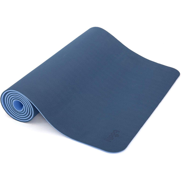 Килимок для йоги Bodhi Lotus PRO, гіпоалергенний, TPE, антиковзкий, для фітнесу, пілатесу, гімнастики, синій, 100% перероблюваний