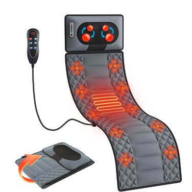 Електрична масажна подушка для крісла з підігрівом та вібрацією для спини та шиї, масажер для всього тіла, Шиацу масаж (2.0)