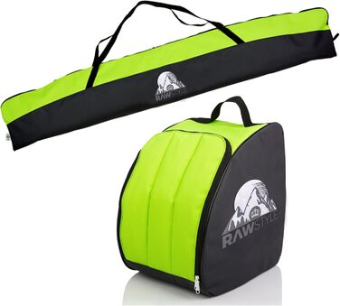 Сумка для лиж та черевиків Rawstyle 180 см, водонепроникна, комплект для зимових видів спорту, чорна-зелена