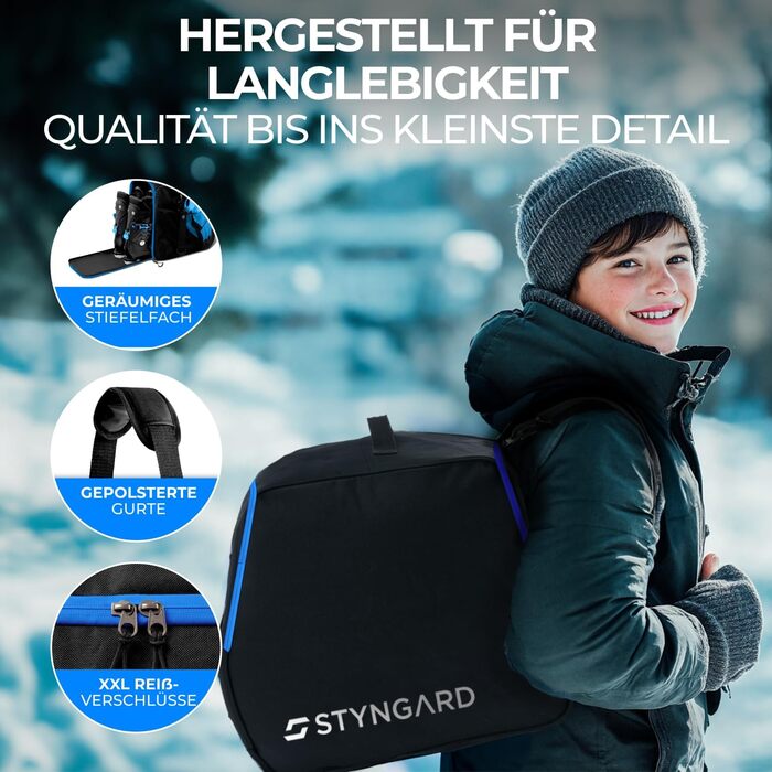 Чохол для лижних черевиків дитячий ISCHGL (Чорно-синій) 40L з відділенням для шолома та аксесуарів