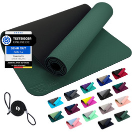 Йога мат GeckoGrip Sensi-Plus TPE 190x60x0.6 см з ремінком. Нековзна, без шкідливих речовин. Підходить для фітнесу та гімнастики