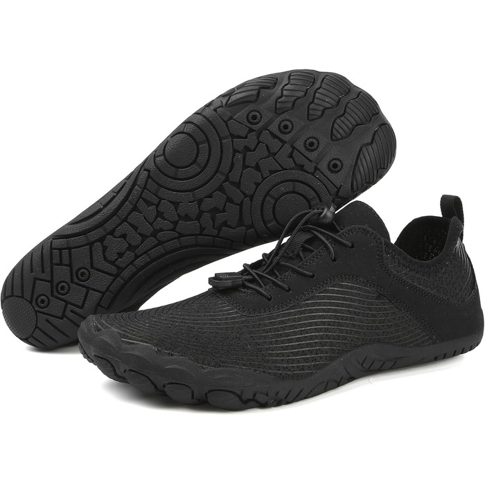 Чоловічі та жіночі аквашузи для плавання та відпочинку на пляжі, швидковисихаючі, з антиковзким покриттям, розмір 35-47, колір чорний