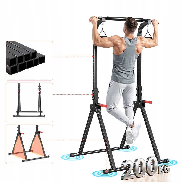 Стаціонарний турнік-бруси для підтягувань та віджимань, тренажер для силових тренувань