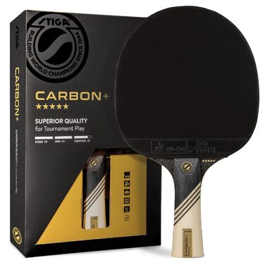 Ракетка для настільного тенісу STIGA Carbon+ (7 шарів, карбон, червона) - професійна для турнірів