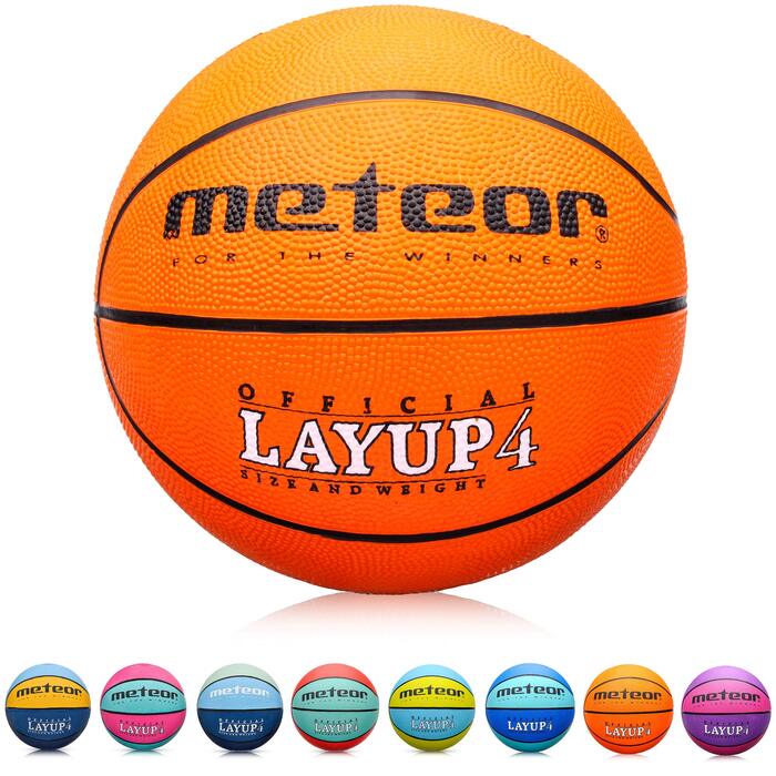 Дитячий баскетбольний м'яч meteor Layup Mini для дітей 4-8 років, розмір #4, помаранчевий