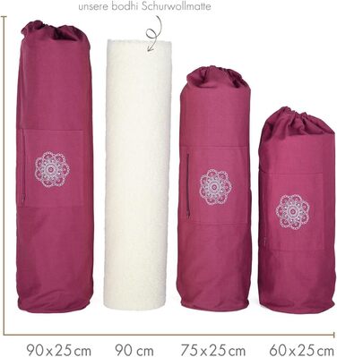 Сумка для йога-килимка Bodhi SURYA Cotton XL бавовняна з мандалою, фіолетова, 75 см