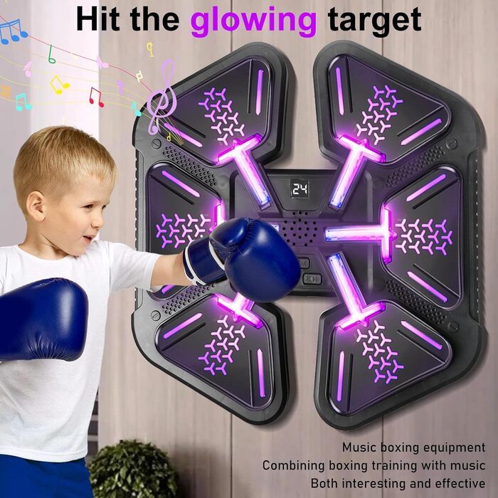 Музична боксерська машина з рукавичками, 9 режимів швидкості та лічильник, для тренувань, зняття стресу та розваг