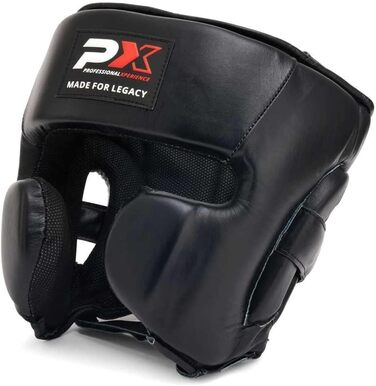 Захисний шолом TEKKA BUDO PX Legacy Pro з натуральної шкіри, чорний, XL – для карате, тхеквондо, кікбоксингу