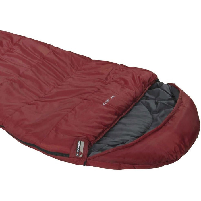 Спальний мішок High Peak Mumien TR 300 Allround для трекінгу, 4 сезони, легкий, -16°C, темно-червоний/сірий