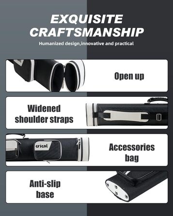 Кейс для більярдних київ CRICAL 2x4: для 2 київ-баттів та 4 київ-шафтів, з жорстким корпусом, аксесуари для більярду