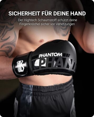 Боксерські рукавички Phantom APEX | MMA, тайський бокс | Чоловічі, чорні, 10 Oz