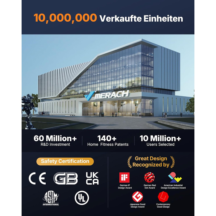 Біговий тренажер MERACH для дому з нахилом 18%, автоматична зміна нахилу, 1-14 км/год, складаний, потужність 3.5HP, розмір 46*120 см, 12 програм, чорний