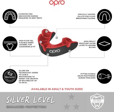 Захисна капа OPRO Silver для регбі, хокею, ММА, боксу, баскетболу та інших контактних видів спорту