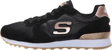 Кросівки жіночі Skechers OG 85 Goldn Gurl чорні замша/нейлон/сітка з золотистою окантовкою (37.5 EU)