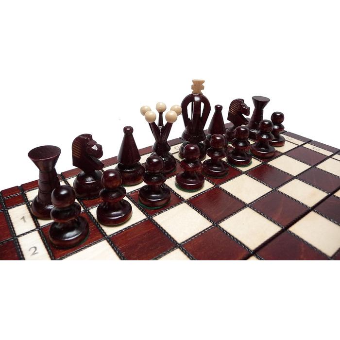 Шахи KÖNIG KLEIN 30x30 см, дерев'яна складна шахова дошка, високоякісний набір для дорослих, дорожня гра
