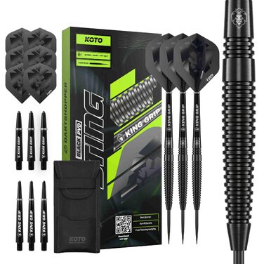Дарти KOTO Sting Black 90% Tungsten (27г) - професійний набір стільців дартс з додатковими пір'ями та дротиками