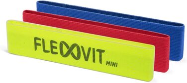 Набір фітнес-стрічок FLEXVIT Mini Band 3 шт – еспандери для стабілізації, розтяжки та мобілізації, різні рівні опору, для початківців і професіоналів