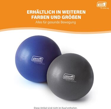 М'яч для пілатесу SISSEL Soft Ball 22 см, антрацит | Без фталату та латексу | Для розслаблення та зміцнення м'язів | Витримує до 155 кг | З інструкцією