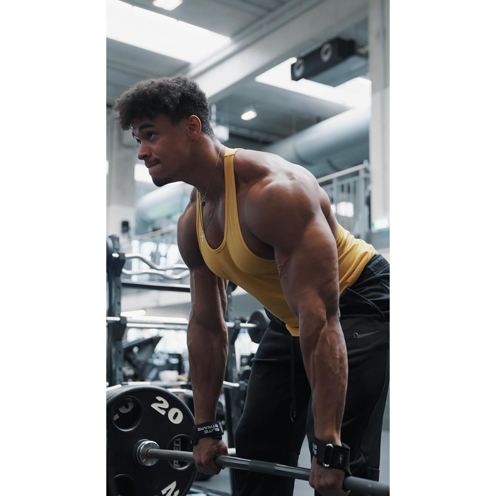 Фітнес-ремні Fitgriff® Elite Straps 2.0 для силових тренувань - Bodybuilding, Fitness, Gym - підходять для жінок та чоловіків, чорний, M/L