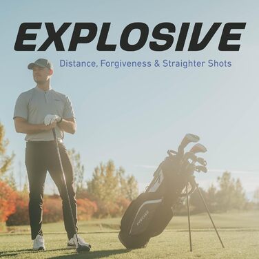Комплект гольф-клубів PreciseGolf Co. для чоловіків (14 шт.) з графітовими стіками Senior: драйвер з титану, фейрвей, гібрид, залізо (5-pw), паттер, сумка-стійка