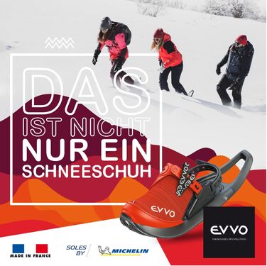 Снігоступи EVVO з підошвою Michelin®, Icespike, регульовані, у комплекті сумка, для чоловіків та жінок, розмір M (EU 36-42), червоно-чорні