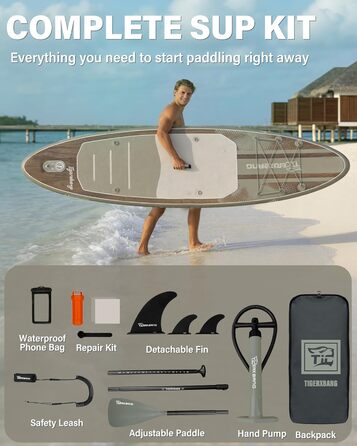 SUP дошка надувна TIGERXBANG 320 см, комплект для Stand Up Paddling, рожево-зелена, для дорослих та дітей