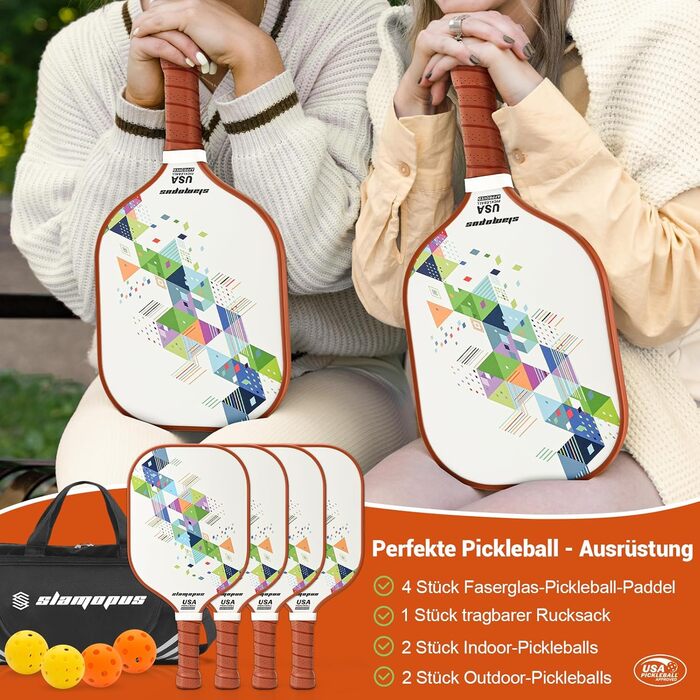Набір для піклболу: ракетки з графіту та скловолокна, м'ячі та сумка | Ідеально для початківців