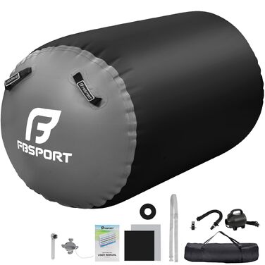 Надувний рол для гімнастики FBSPORT 100x60 см: килимок для йоги, акробатики, фітнесу з сумкою
