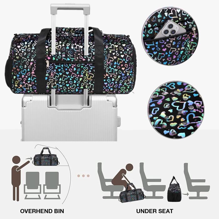 Дитяча спортивна сумка для дівчаток чорна — універсальна сумка для подорожей, тренувань, басейну та сауни з окремим відділенням для взуття