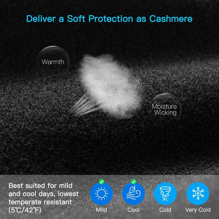 Рукавички сенсорні Unigear для чоловіків та жінок, спортивні, для бігу, їзди, походів, чорні, розмір L