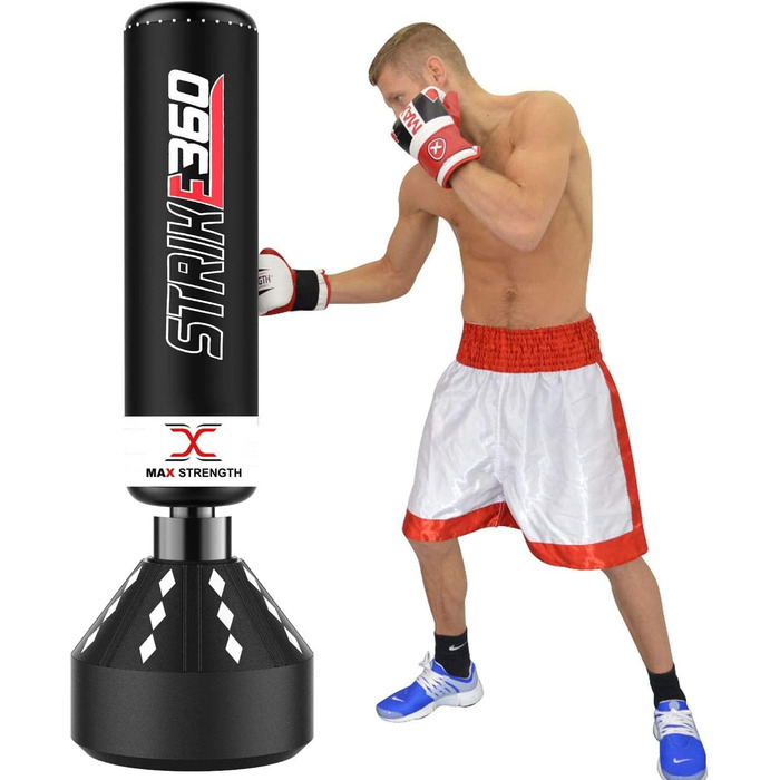 Вільностоячий боксерський мішок MaxStrength для боксу і кікбоксингу, 1,7–1,8 м, для ММА, міцна стійка, фітнес-обладнання