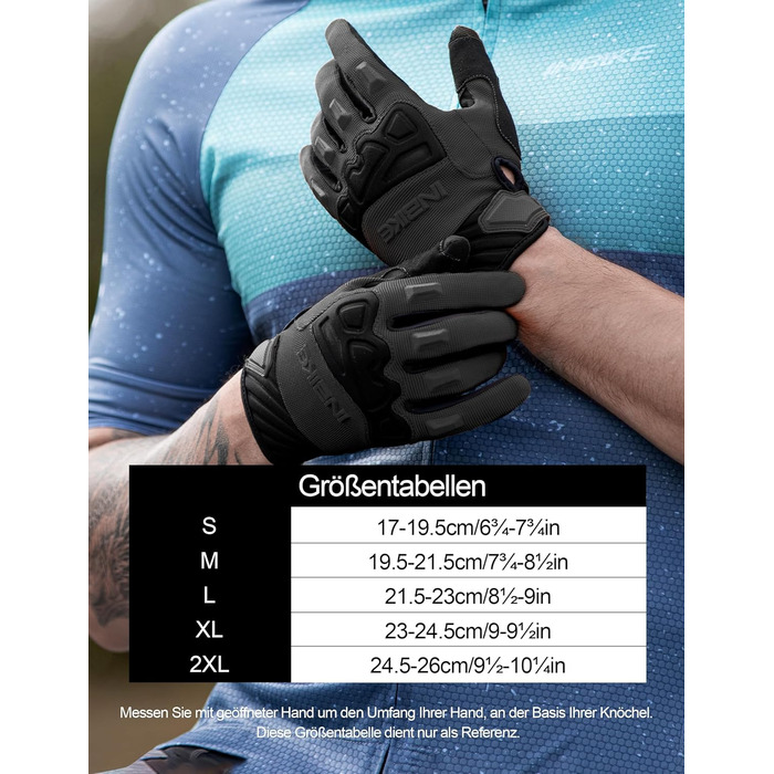 Рукавички INBIKE для MTB, Motocross: повний захист, TPR накладки на пальці, SCR-Pad, чорний, розмір M