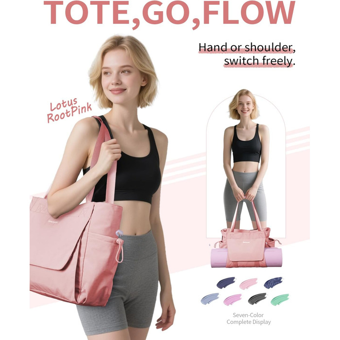 Сумка для йоги Yogatasche Damen Rosa велика водонепроникна з відділенням для мокрого та кріпленням для килимка