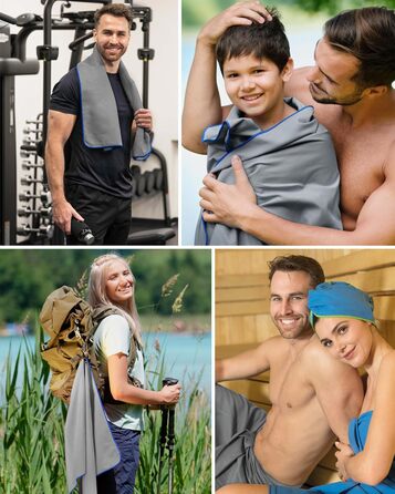 Рушник Fit-Flip з мікрофібри - компактний, швидковисихаючий, для спорту, подорожей, пляжу - 70x140см та 100x200см (сірий, темно-синій)